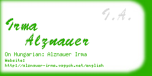 irma alznauer business card